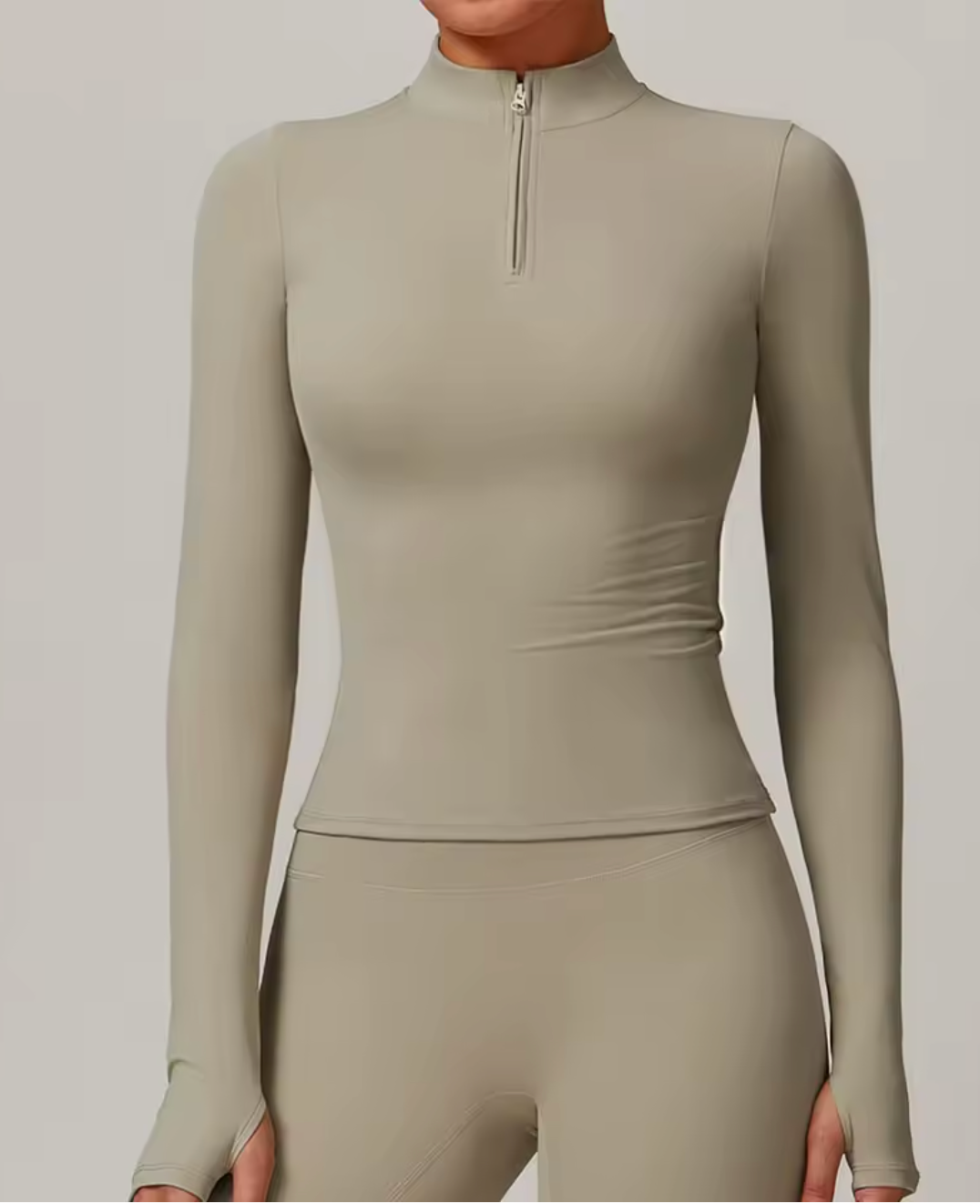 Sculpted Zip Jacket Set - Leggings