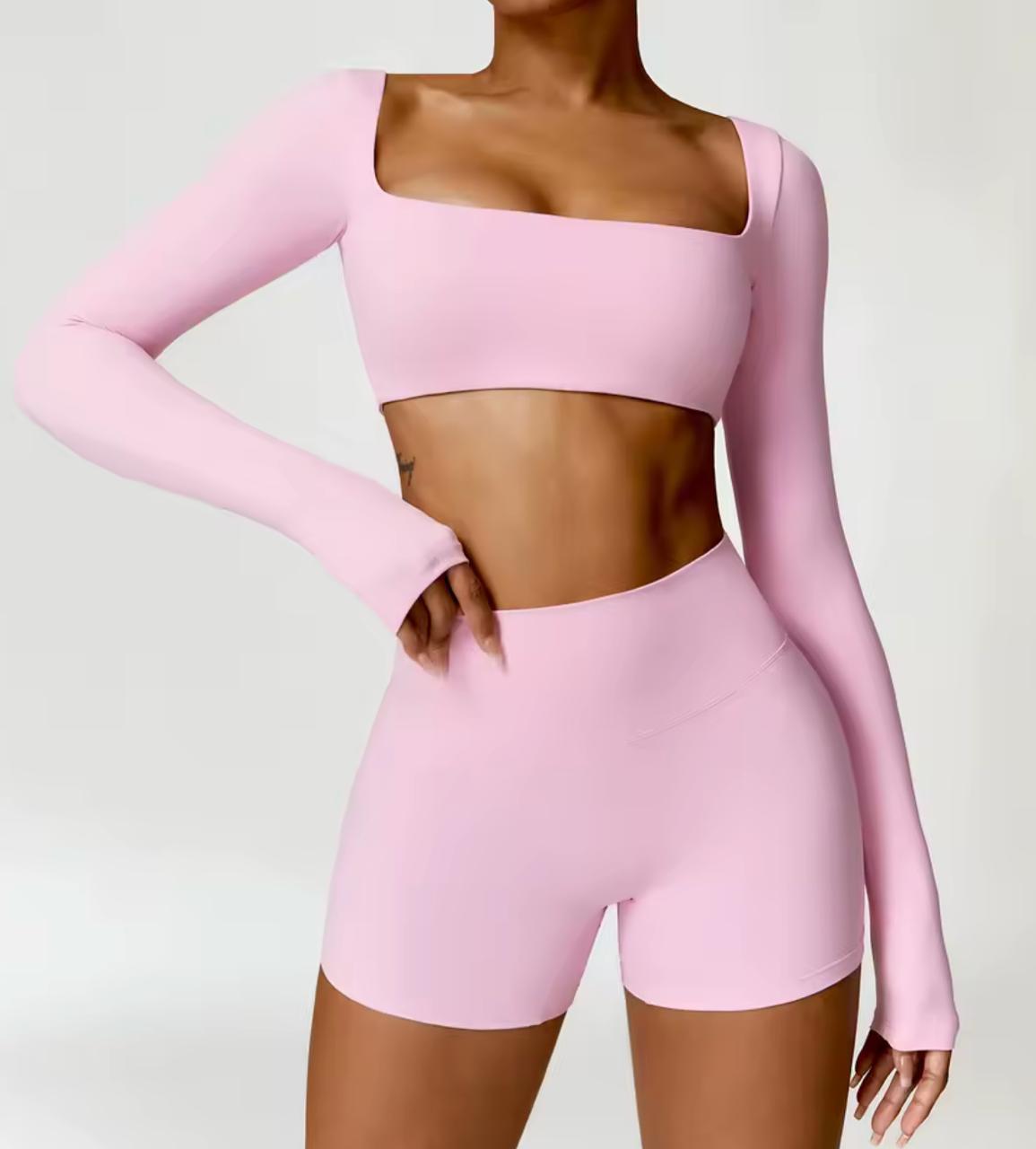 Sculpted Long Sleeve Set - Shorts